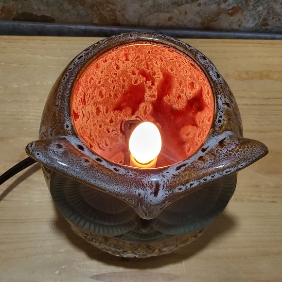 Intertek Ceramic Owl Electric Wax Warmer Brown Glazed Missing Top - Picture 4 of 12